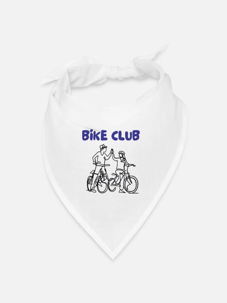 Bike Club Strichzeichnung - Bandana Dreieckstuch - Weiß