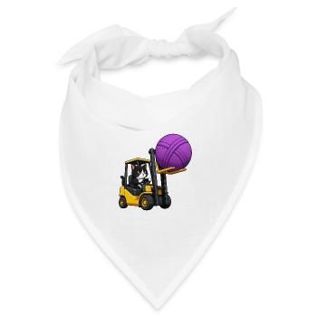 Gabelstapler-Katzenzieher Wollknäuel - Bandana Dreieckstuch - Weiß - Vorne