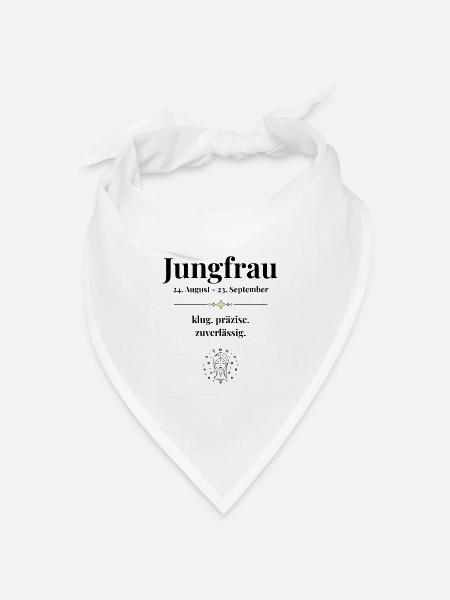 Sternzeichen Jungfrau - Bandana Dreieckstuch - Weiß