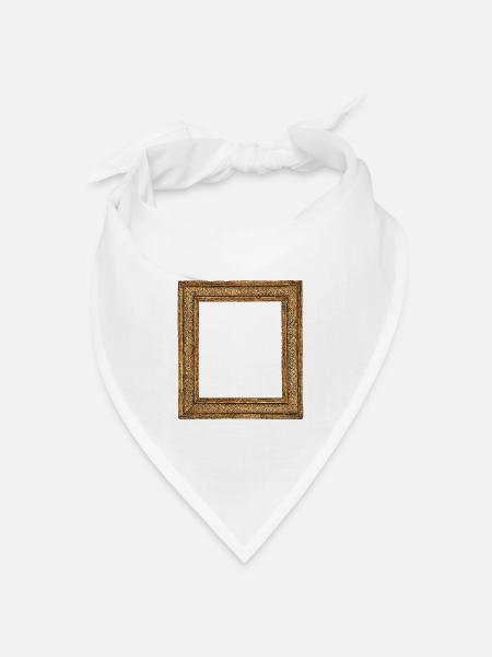 Goldener Bilderrahmen - Bandana Dreieckstuch - Weiß