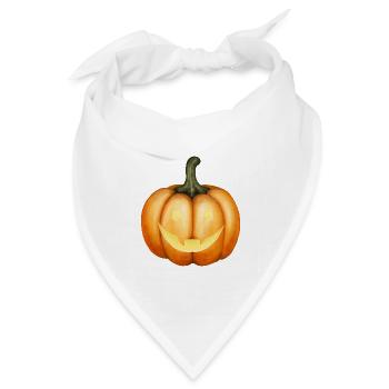 Halloween Kürbis Illustration - Bandana Dreieckstuch - Weiß - Vorne