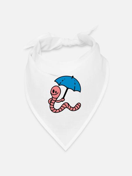Regenwurm - Bandana Dreieckstuch - Weiß
