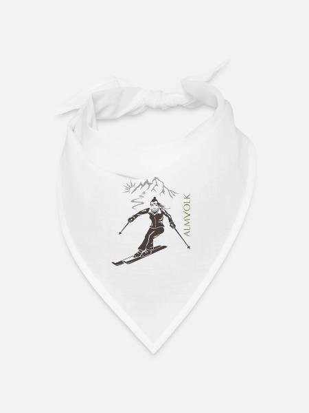 ALMVOLK Skifahrerin - Bandana Dreieckstuch - Weiß