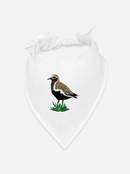 Goldregenpfeifer - Bandana Dreieckstuch - Weiß