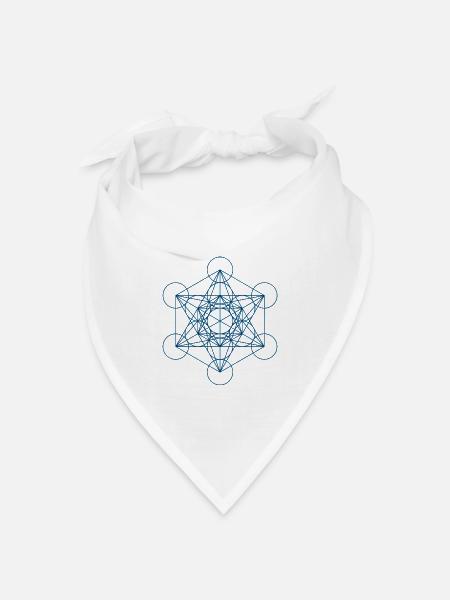 METATRONS WÜRFEL - blau - Bandana Dreieckstuch - Weiß