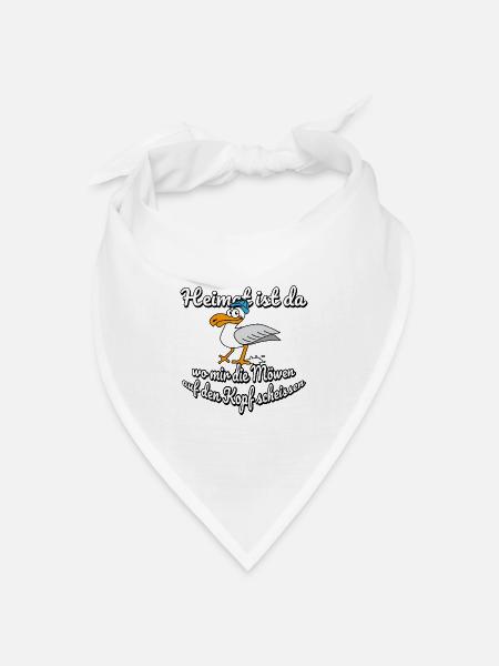Möwe Möwen Heimat Norddeutschland Geschenk - Bandana Dreieckstuch - Weiß