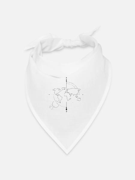 Kompass - Bandana Dreieckstuch - Weiß