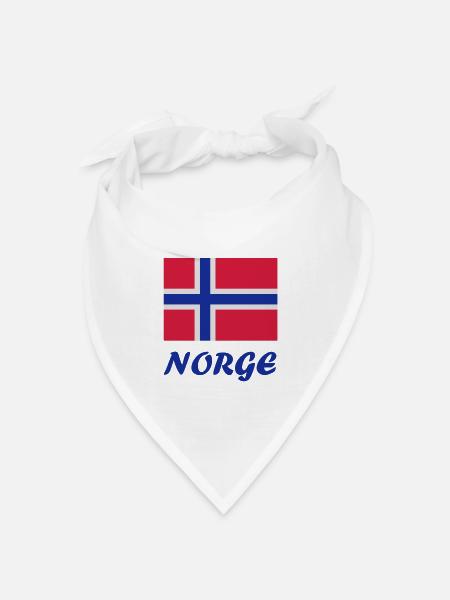Norwegische Flagge - Bandana Dreieckstuch - Weiß