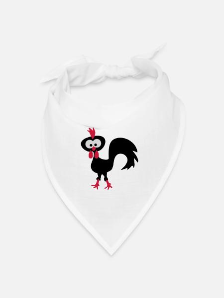 hahn vogel lustig - Bandana Dreieckstuch - Weiß