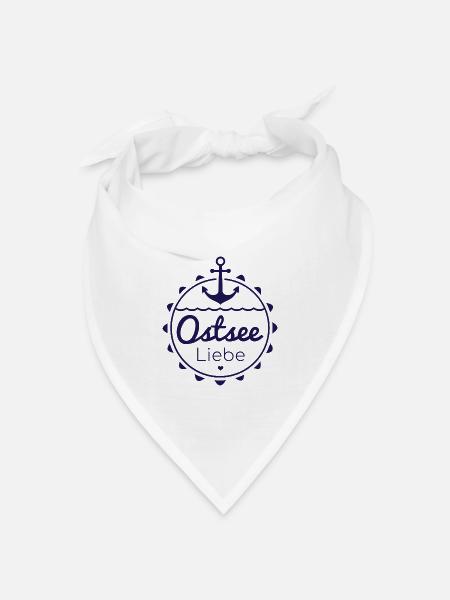 Ostsee Liebe (für helle Produkte) - Bandana Dreieckstuch - Weiß