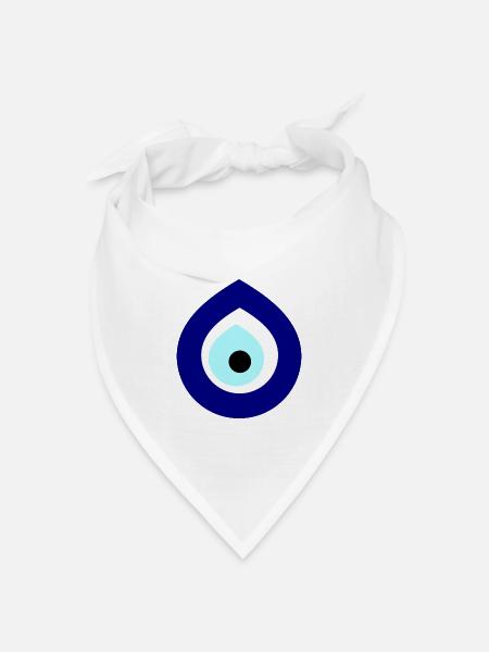 Nazar Boncuk - Blaues Auge - Bandana Dreieckstuch - Weiß