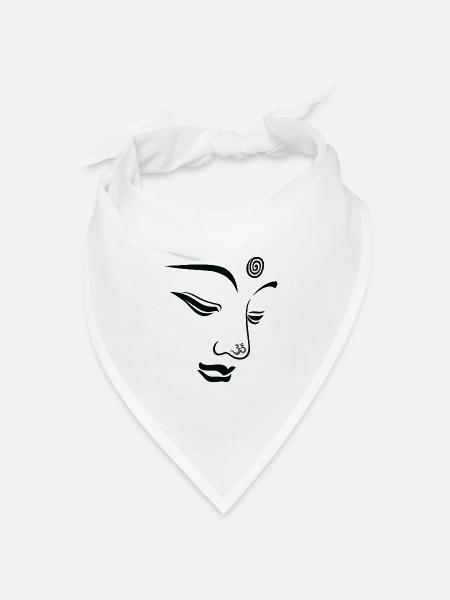Buddha Buddha Om - Bandana Dreieckstuch - Weiß