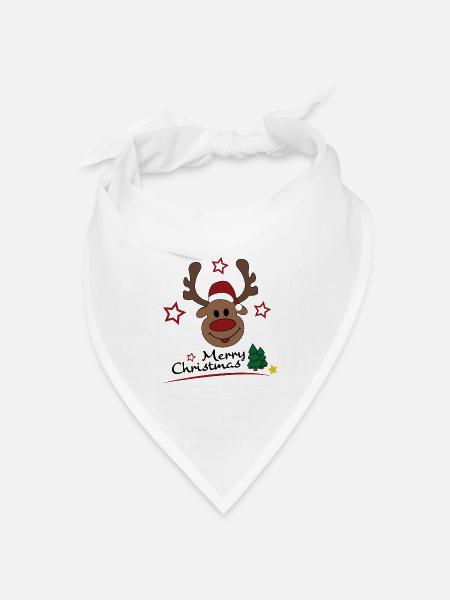 merry Christmas - Bandana Dreieckstuch - Weiß