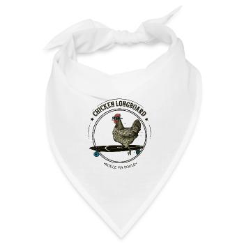 Hühnchen Longboard - Bandana Dreieckstuch - Weiß - Vorne
