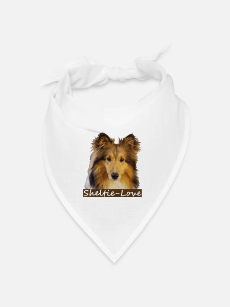 Sheltie-Love - Bandana Dreieckstuch - Weiß