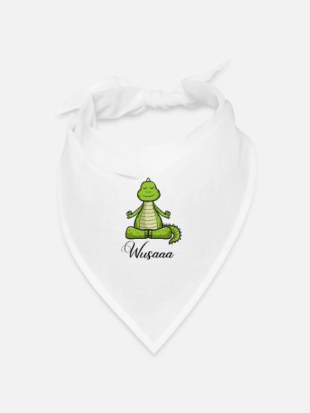 Auszeit Durchatmen Wusaaa Drache - Bandana Dreieckstuch - Weiß