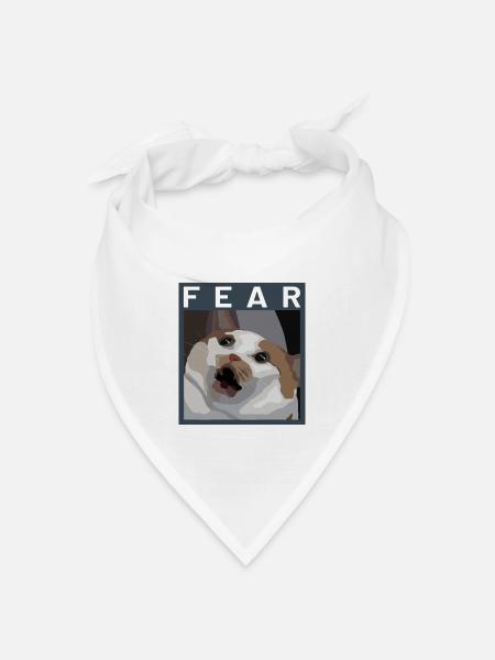 Scared cat Meme Illustration - Bandana Dreieckstuch - Weiß