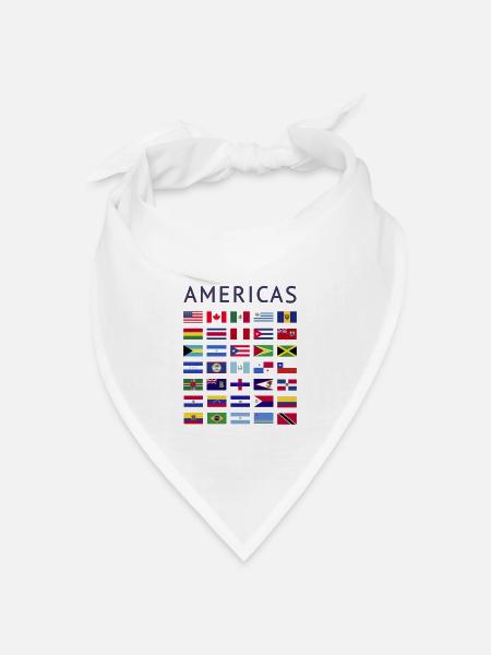 Länderflaggen Amerika Nationalflaggen Amerikas - Bandana Dreieckstuch - Weiß