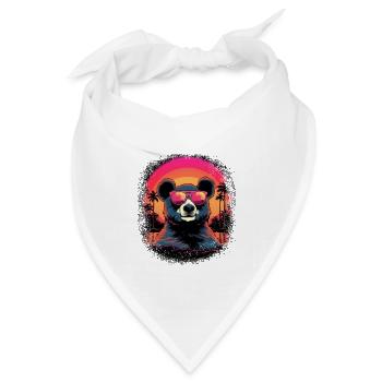 geek panda bear ice bear birthday present idea - Bandana Dreieckstuch - Weiß - Vorne