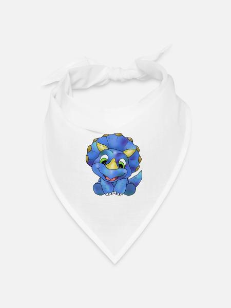 freundlicher Dino - Bandana Dreieckstuch - Weiß