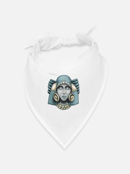 Aztekische Göttin Chalchiuhtlicue Farbe - Bandana Dreieckstuch - Weiß