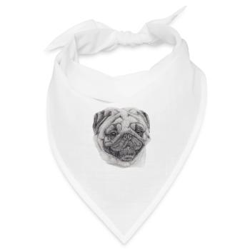 Mops Mops 2 - Bandana Dreieckstuch - Weiß - Vorne