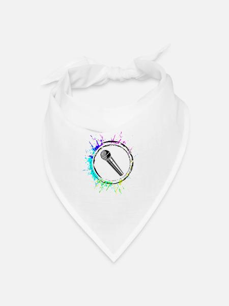 Mikrofon Symbol - Bandana Dreieckstuch - Weiß