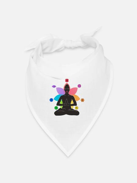 7 Chakren - Bandana Dreieckstuch - Weiß