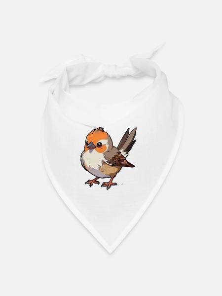 Junger Spatz - Bandana Dreieckstuch - Weiß