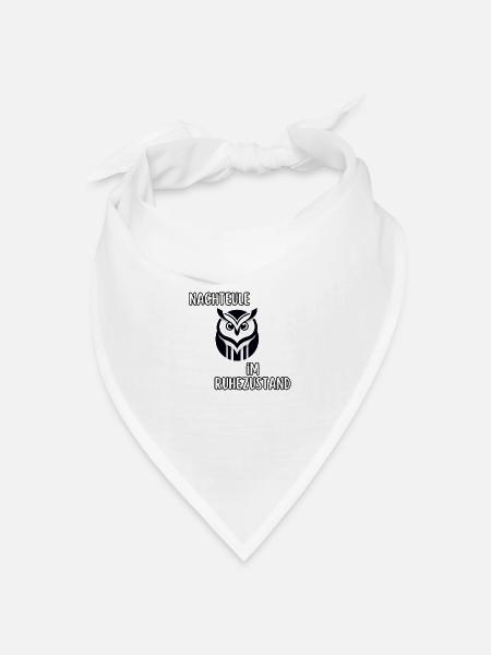 Nachteule im Ruhestand - Bandana Dreieckstuch - Weiß