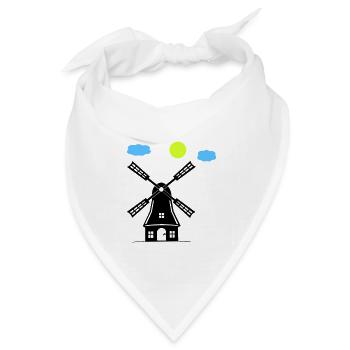 windmühle - Bandana Dreieckstuch - Weiß - Vorne