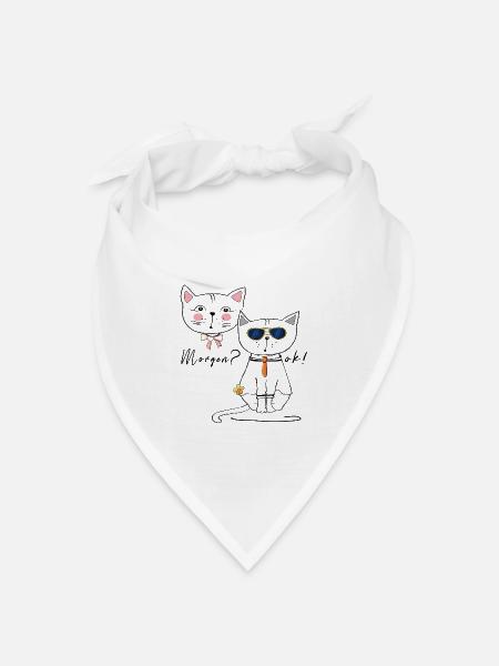 Niedliche coole Katzen mit Sonnenbrille - Bandana Dreieckstuch - Weiß