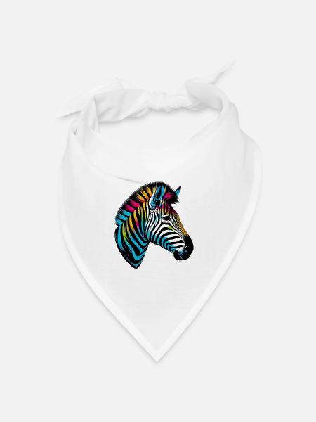 Zebra - Bandana Dreieckstuch - Weiß
