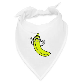 Lustige DJ Banane Obst Sonnenbrille Party Musik - Bandana Dreieckstuch - Weiß - Vorne