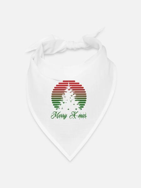 Merry X-mas - Bandana Dreieckstuch - Weiß