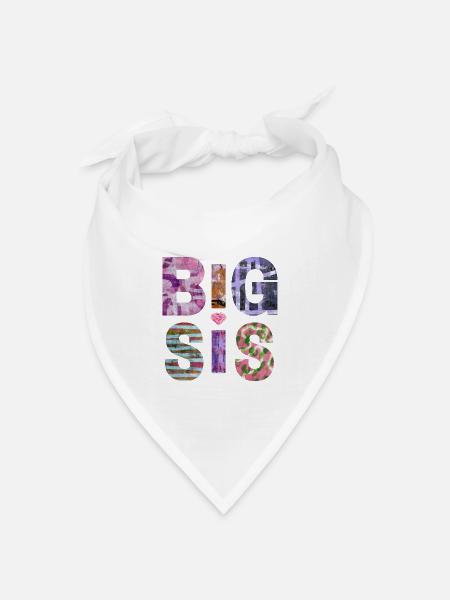 BIG SIS II- Sister - Große Schwester - Partnerlook - Bandana Dreieckstuch - Weiß