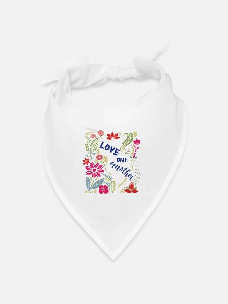 Love One Another - Bandana Dreieckstuch - Weiß