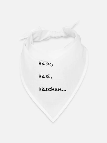 Hase, Hasi, Häschen - Bandana Dreieckstuch - Weiß