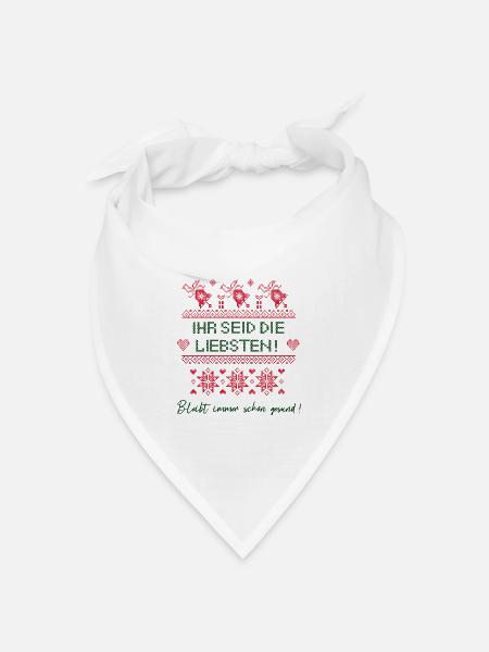 Weihnachten - Bandana Dreieckstuch - Weiß