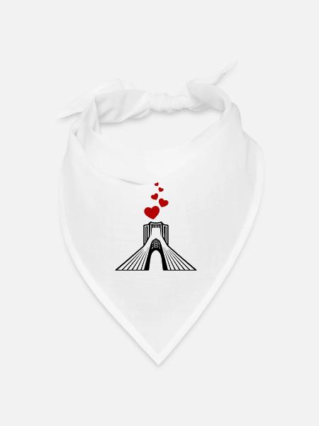 Azadi Iran Liebe - Bandana Dreieckstuch - Weiß