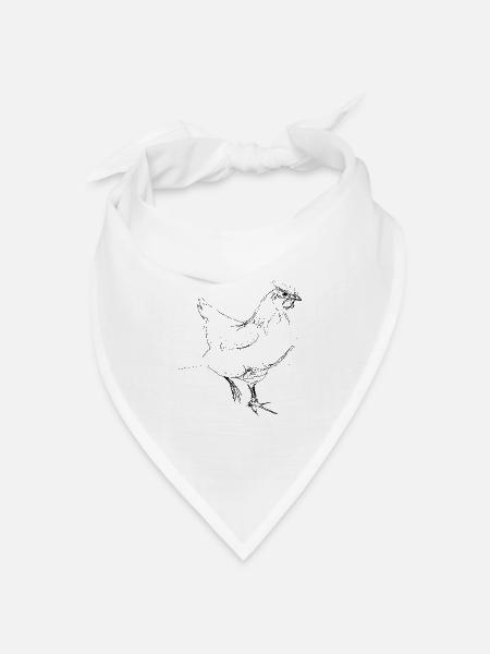 Huhn - Bandana Dreieckstuch - Weiß