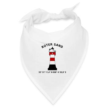 Leuchtturm Roter Sand - Maritim Nordsee Ostsee - Bandana Dreieckstuch - Weiß - Vorne