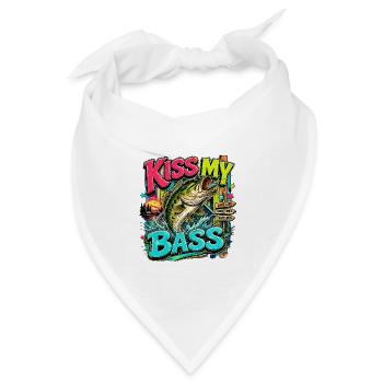Kiss My Bass Neon Splash - Bandana Dreieckstuch - Weiß - Vorne
