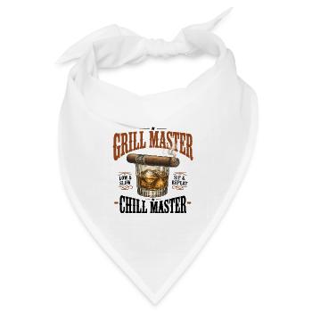 Grillmeister Whisky & Zigarre - Bandana Dreieckstuch - Weiß - Vorne