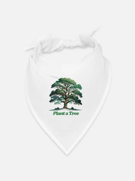 Pflanzen Sie einen Baum-Aquarellhain - Bandana Dreieckstuch - Weiß