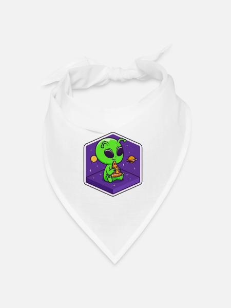 Alien Pizza Scout - Bandana Dreieckstuch - Weiß
