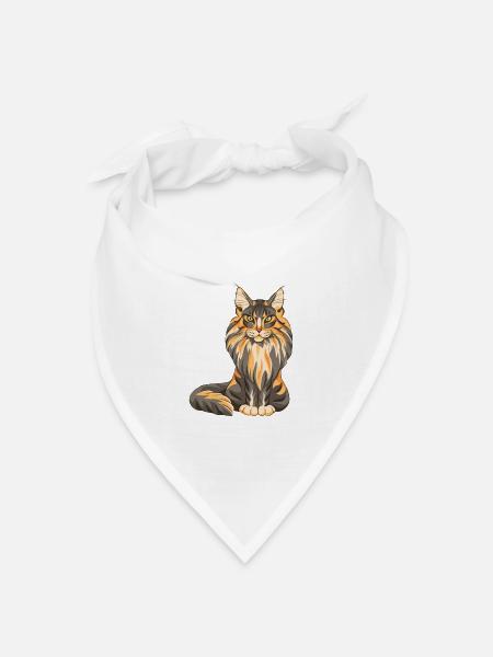 Maine Coon - Bandana Dreieckstuch - Weiß