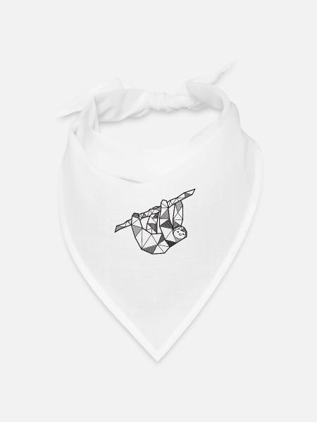Faultier geometrisch Sloth Geschenk Tier Natur - Bandana Dreieckstuch - Weiß