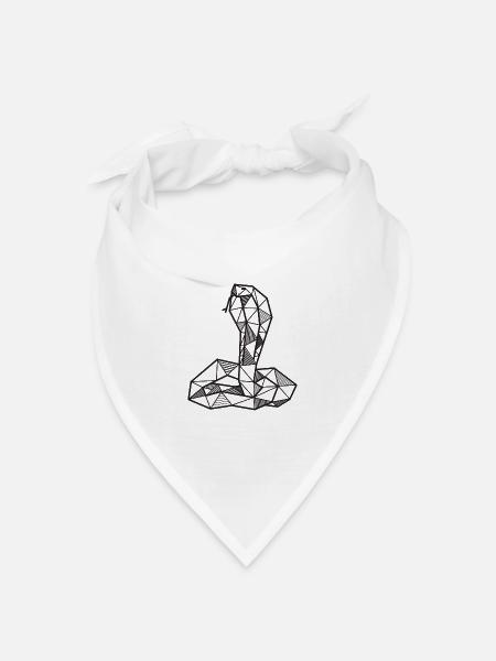 Kobra Schlange geometrisch Geschenk Tier Hipster - Bandana Dreieckstuch - Weiß