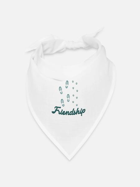 Freundschaft Hund Mensch - Bandana Dreieckstuch - Weiß